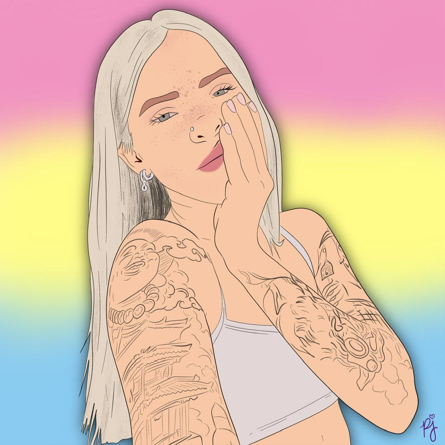 Young Miko - cartoon portrait Young Miko - cartoon portrait