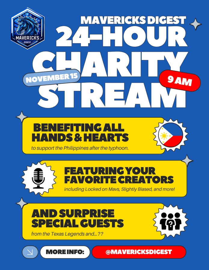 Mavericks Digest youtube charity livestream flyer